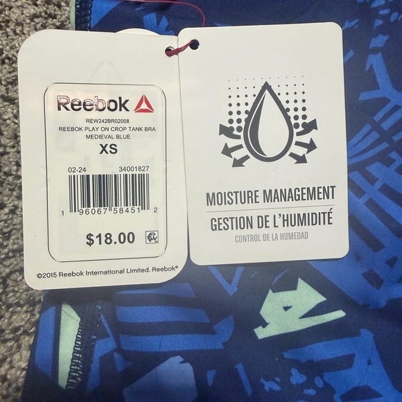Reebok Navy and Cobalt Patterned Sports Bra - Picture 5 of 6